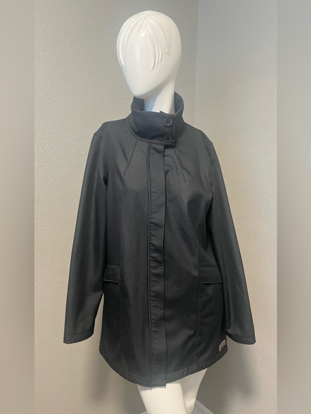 Women’s MERRELL SELECT DRY + WIND Black High-Collar Trench Coat Size L/G